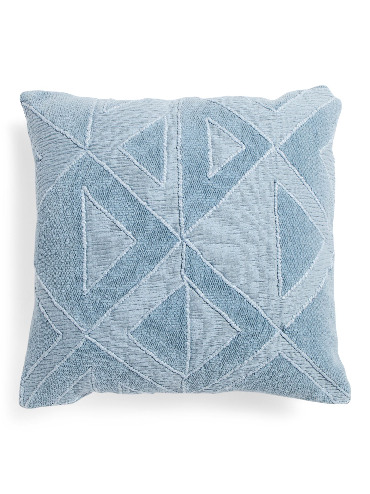 20x20 Denim Embroidered Geometric Pillow | TJ Maxx