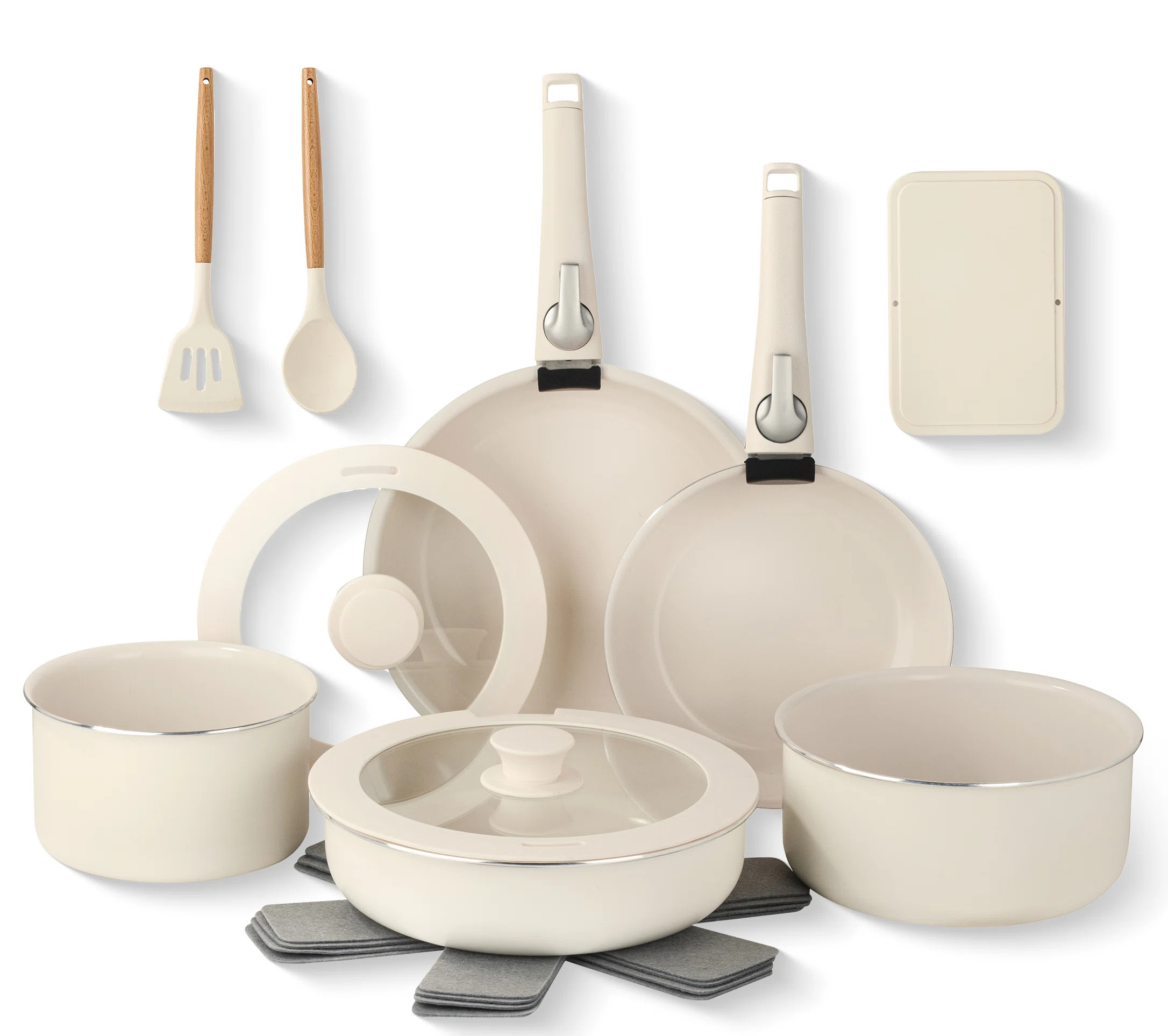 Gotham Steel 18 Piece Detachable Handle Ceramic Nonstick Cookware Set | Wayfair North America