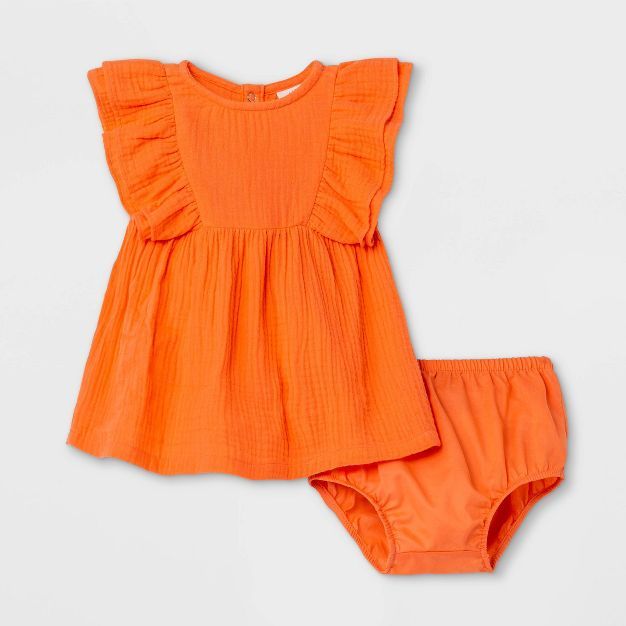 Baby Girls' Ruffle Gauze Dress - Cat & Jack™ | Target