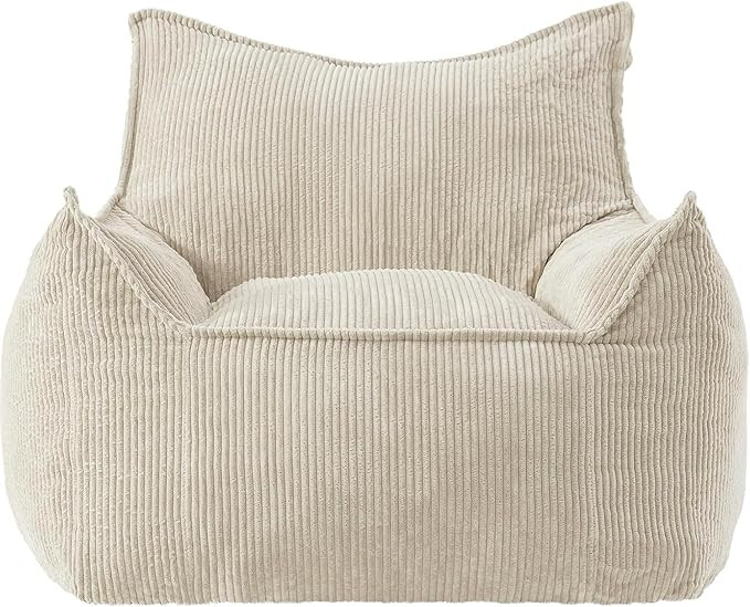 Giant Bean Bag Chair Sofa for Adults Teens, Comfy Corduroy Large Bean Bag Chairs with Armrests fo... | Amazon (US)