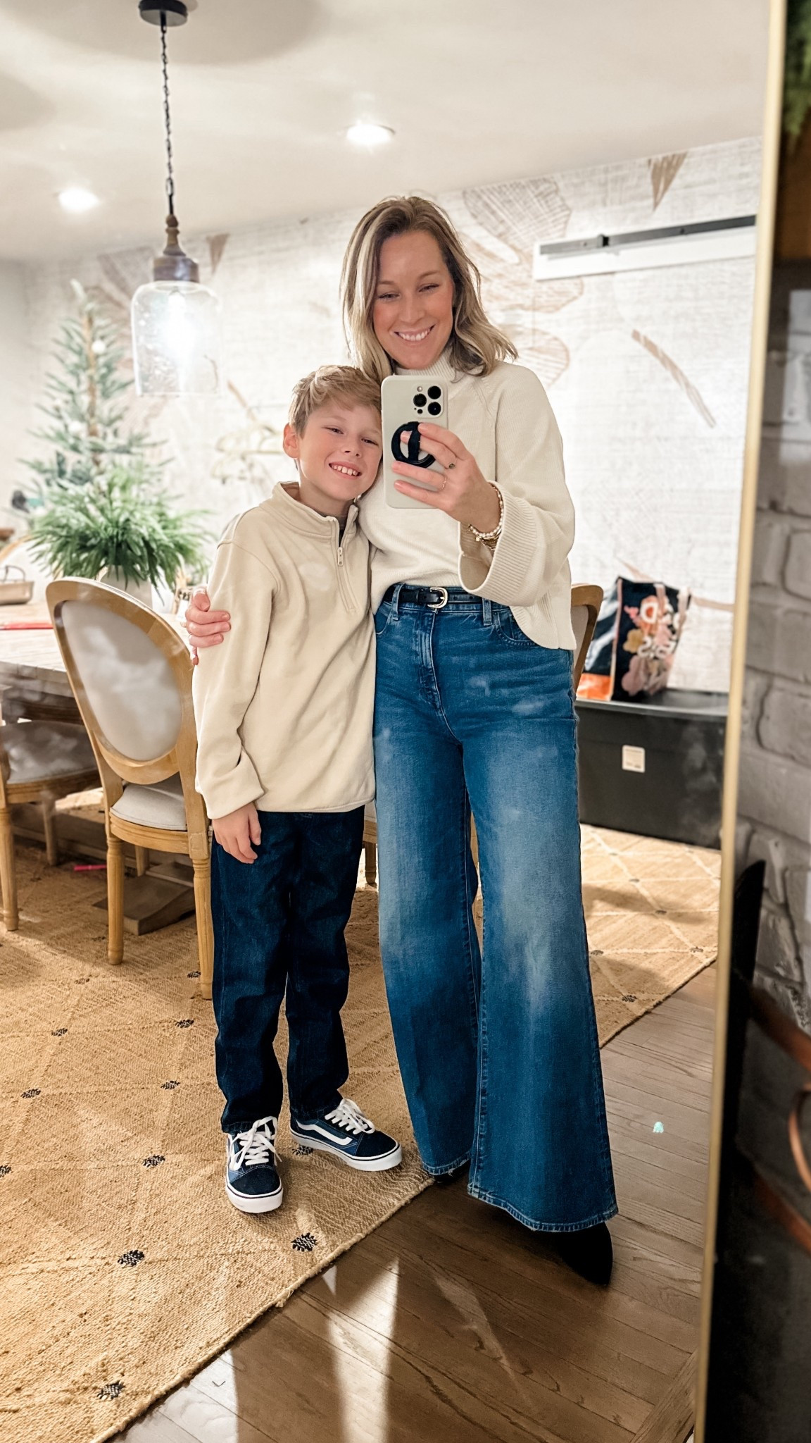 Medium sweater that’s SO soft and good! The perfect weight with great movement and looks so luxe!  29 regular jeans!! 

Linked Bert’s shoes and I go up a whole size in these!! He’s in a 10 slim pull on jean bc he hates hard pants and is tall but thin. He loves these!! Medium top  


#LTKootd #LTKmomlife #LTKgrwm