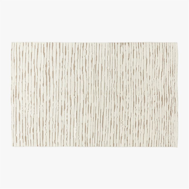 Levi Hand-Knotted Neutral New Zealand Wool Area Rug 5'x8' | CB2 | CB2