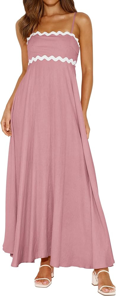 PRETTYGARDEN Womens Spaghetti Strap Maxi Dresses 2025 Summer Casual Sleeveless Smocked Boho A Lin... | Amazon (US)