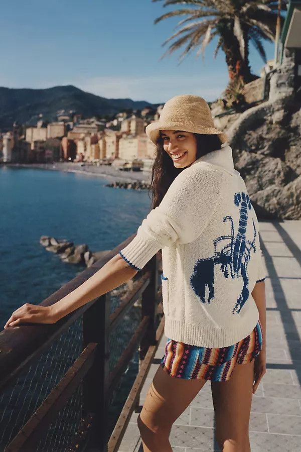 Maeve Lobster Cardigan Sweater By Maeve in White Size XS | Anthropologie (US)