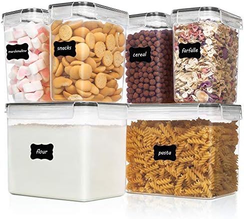 Vtopmart Airtight Food Storage Containers 6 Pieces - Plastic BPA Free Kitchen Pantry Storage Cont... | Amazon (US)