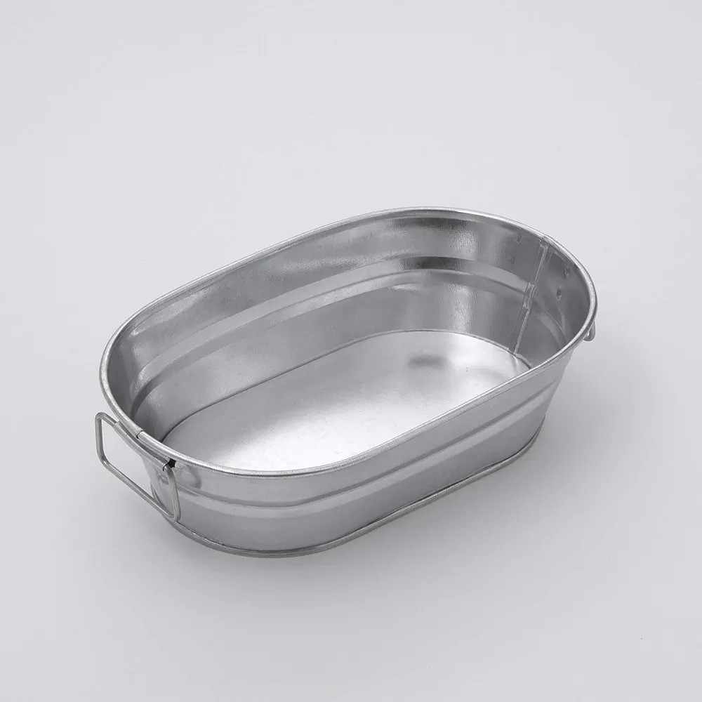 American Metalcraft MTUB69 Natural Galvanized Steel Oval Tub with Side Handle 8-5/8" L x 5-1/2" W... | Amazon (US)