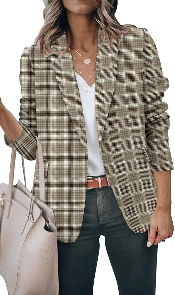 ZDLONG Women's Casual Lightweight Blazer Jacket Suits Lapel Long Sleeve for Daily/Work | Amazon (US)