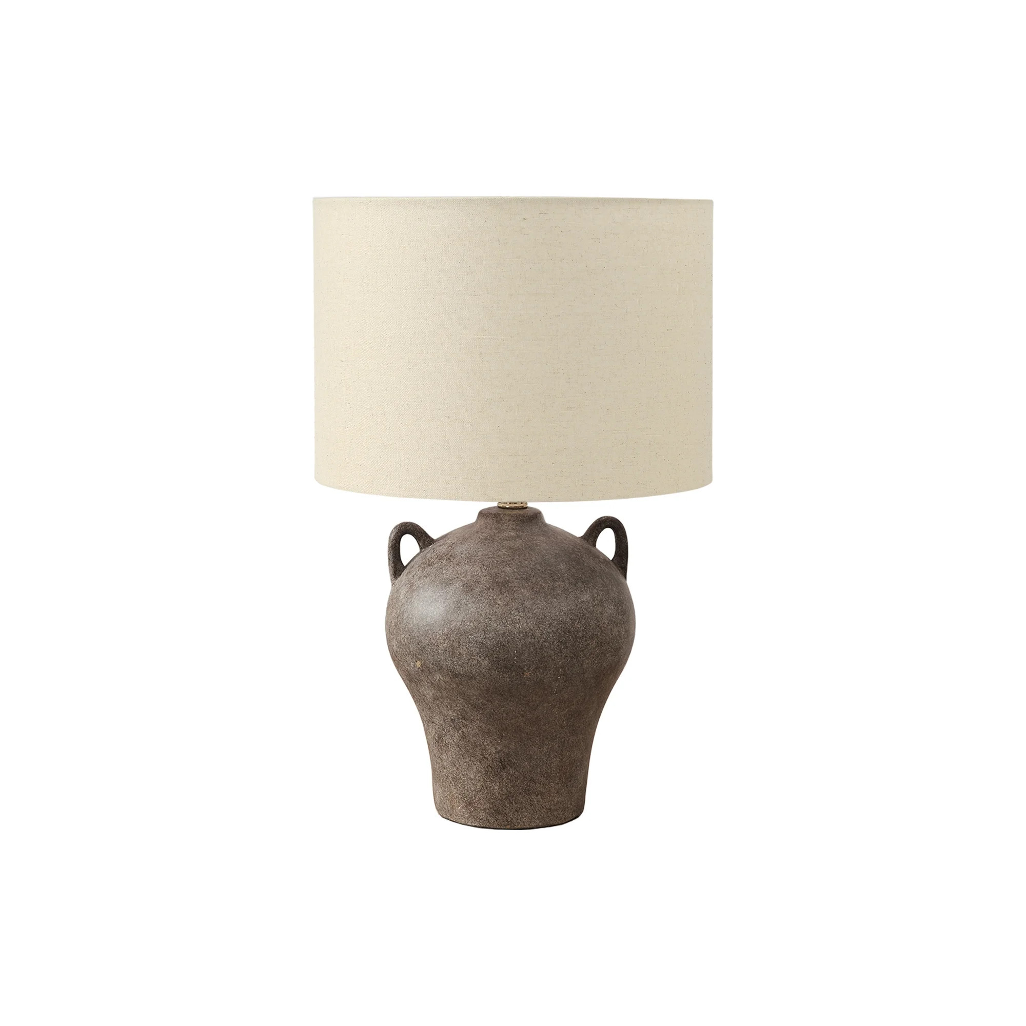 Lighting - 22"h - Table Lamp - Brown Ceramic - Beige Shade - Transitional - Walmart.com | Walmart (US)