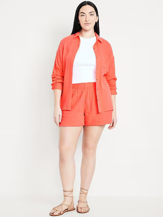 High-Waisted Crinkle Gauze Shorts -- 4-inch inseam | Old Navy (US)