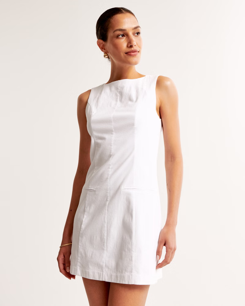 Women's High-Neck Stretch Mini Dress | Women's Clearance | Abercrombie.com | Abercrombie & Fitch (US)