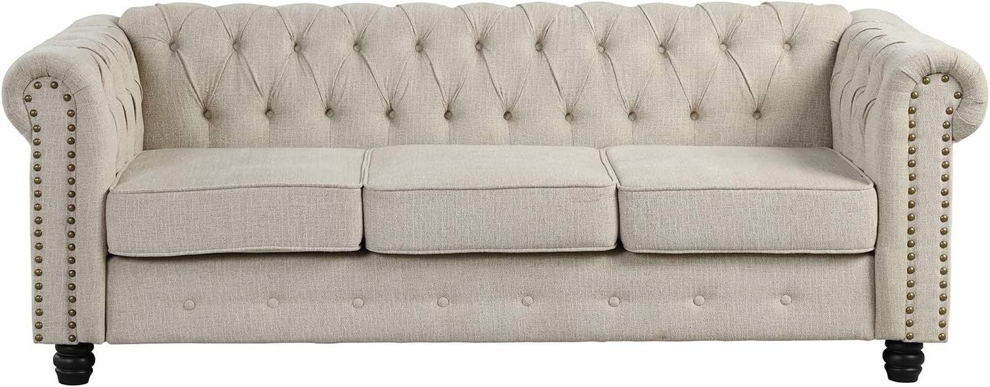 Morden Fort Couches for Living Room, Sofas for Living Room Furniture Sets, Sofa, Fabric, Linen Be... | Amazon (US)