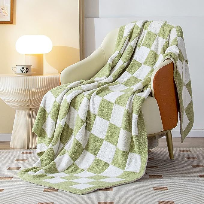 SeaRoomy Soft Throw Blanket Checkerboard Lightweight Reversible Plaid Fuzzy Cozy Microfiber Knit ... | Amazon (US)