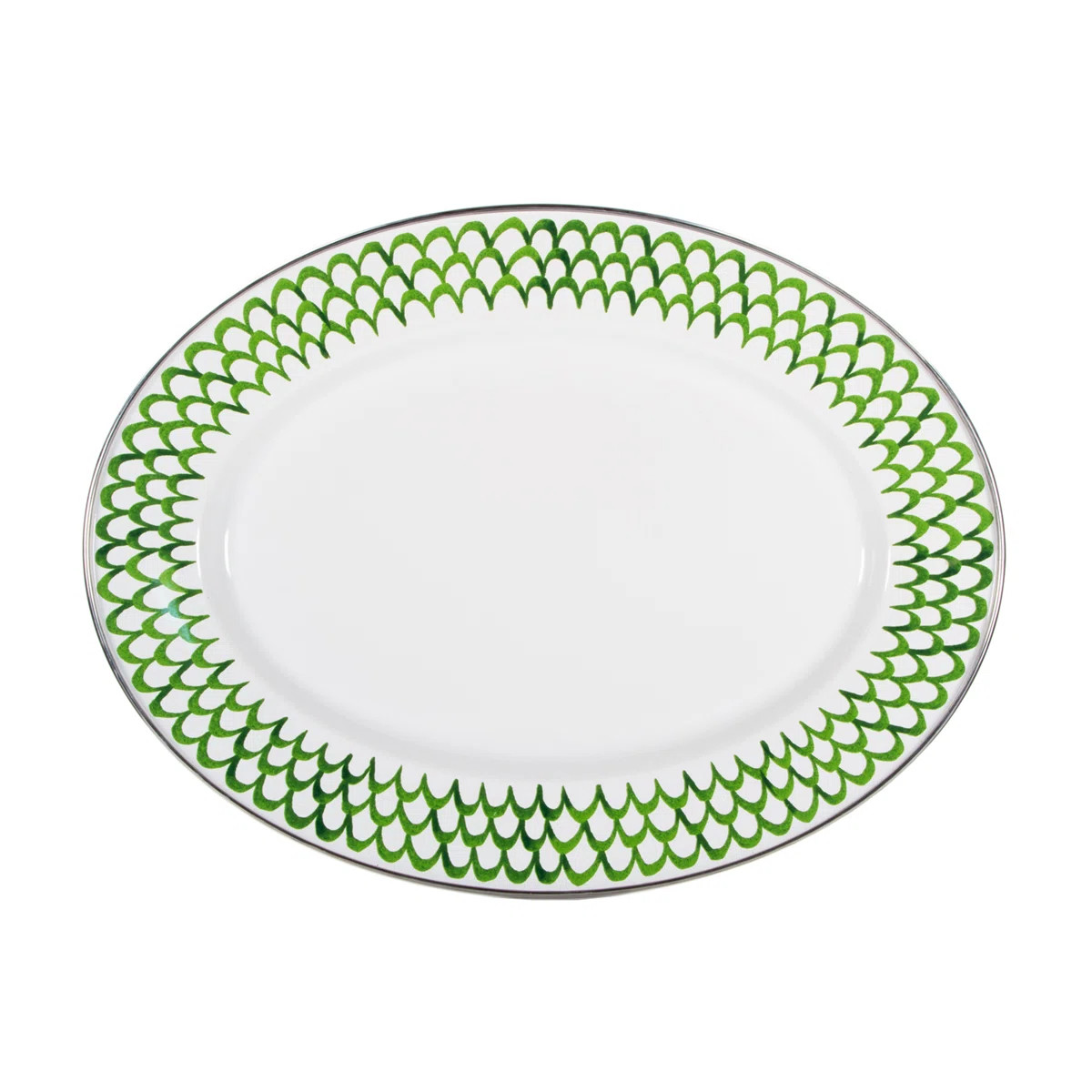 Golden Rabbit Green Scallop Platter | Wayfair North America