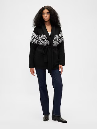 Wool-Blend Fair Isle Shawl Cardigan | Gap (US)