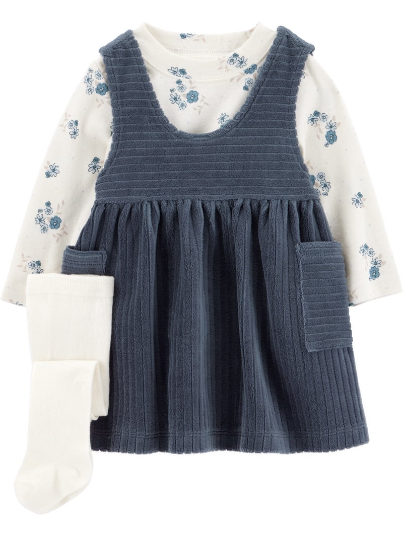 Carter's Child of Mine Baby Girl and Toddler Dress Set, 3-Piece, Sizes 0/3-24 Months | Walmart (US)