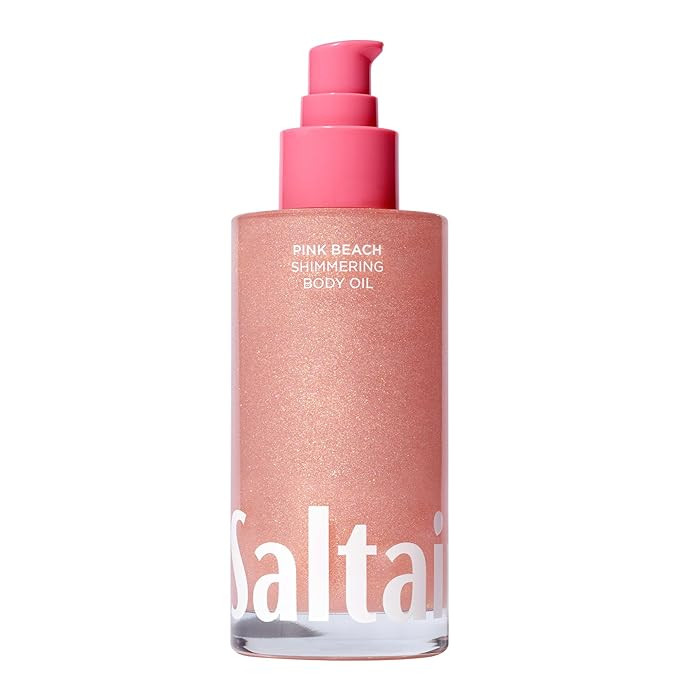 Saltair Shimmering Body Oil - Pink Beach Scented Dry Oil Moisturizer with Light-Reflecting Pearl ... | Amazon (US)