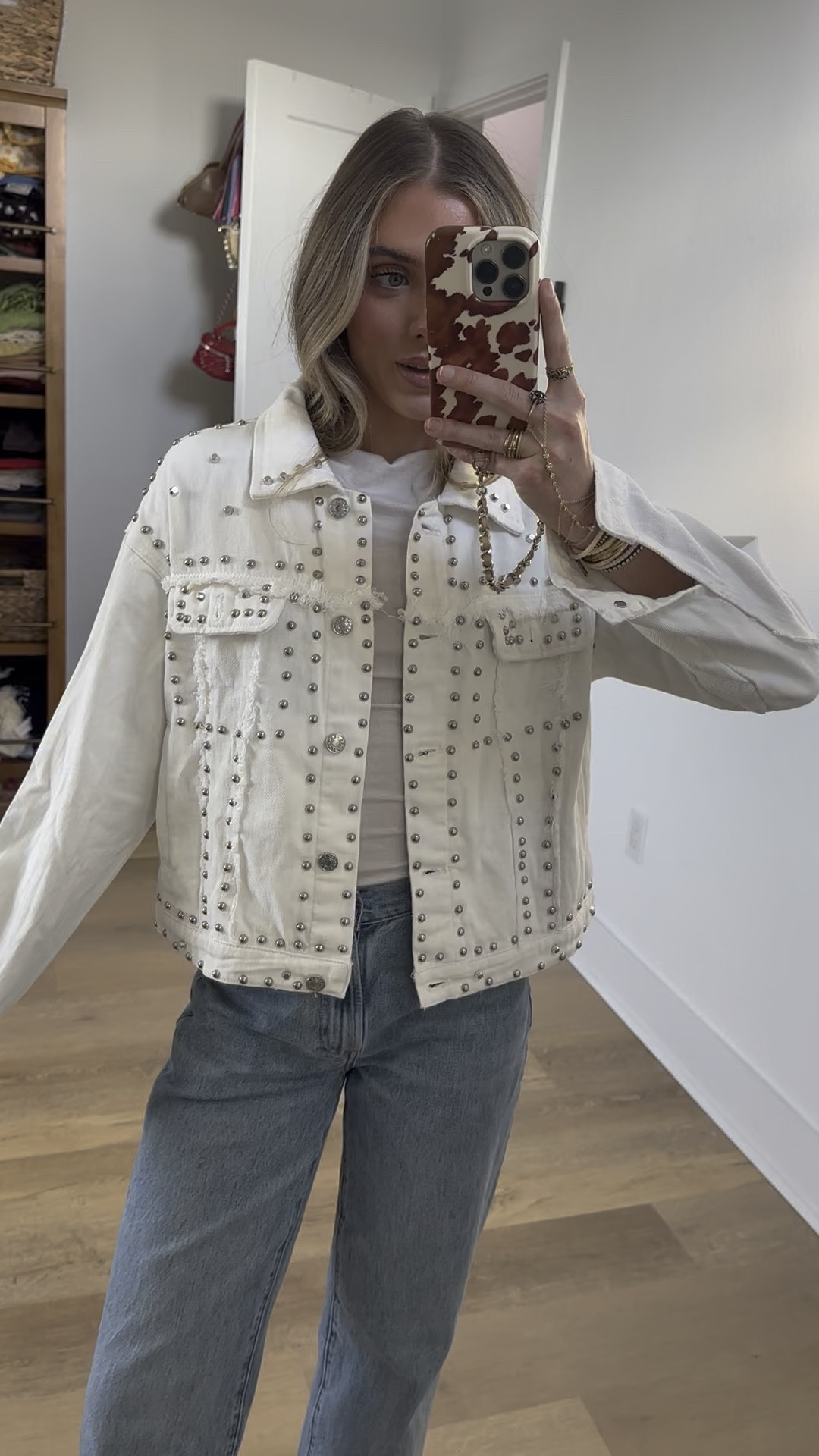Amazon size small PUWEI Dressy Rivet Studded White Cropped Jean Jacket Women Western Distressed Washed Denim Coat

#freepeople #lookforless #affordablefashion #budgetfriendly #budgetfashion #freepeopleinspired #freepeopledupes #amazon #amzonfinds #amazonmusthaves #amazonvirtualtryon #amazonfavorites #amazonfashion #founditonamazon #founditonamazonfashion amazon haul, amazon clothing haul, affordable fashion, clothing haul, fall clothing haul, fall fashion, fall trends, winter clothing haul, amazon fashion, amazon finds, amazon fashion 2025. 

#LTKSaleAlert #LTKFindsUnder50 #LTKootd