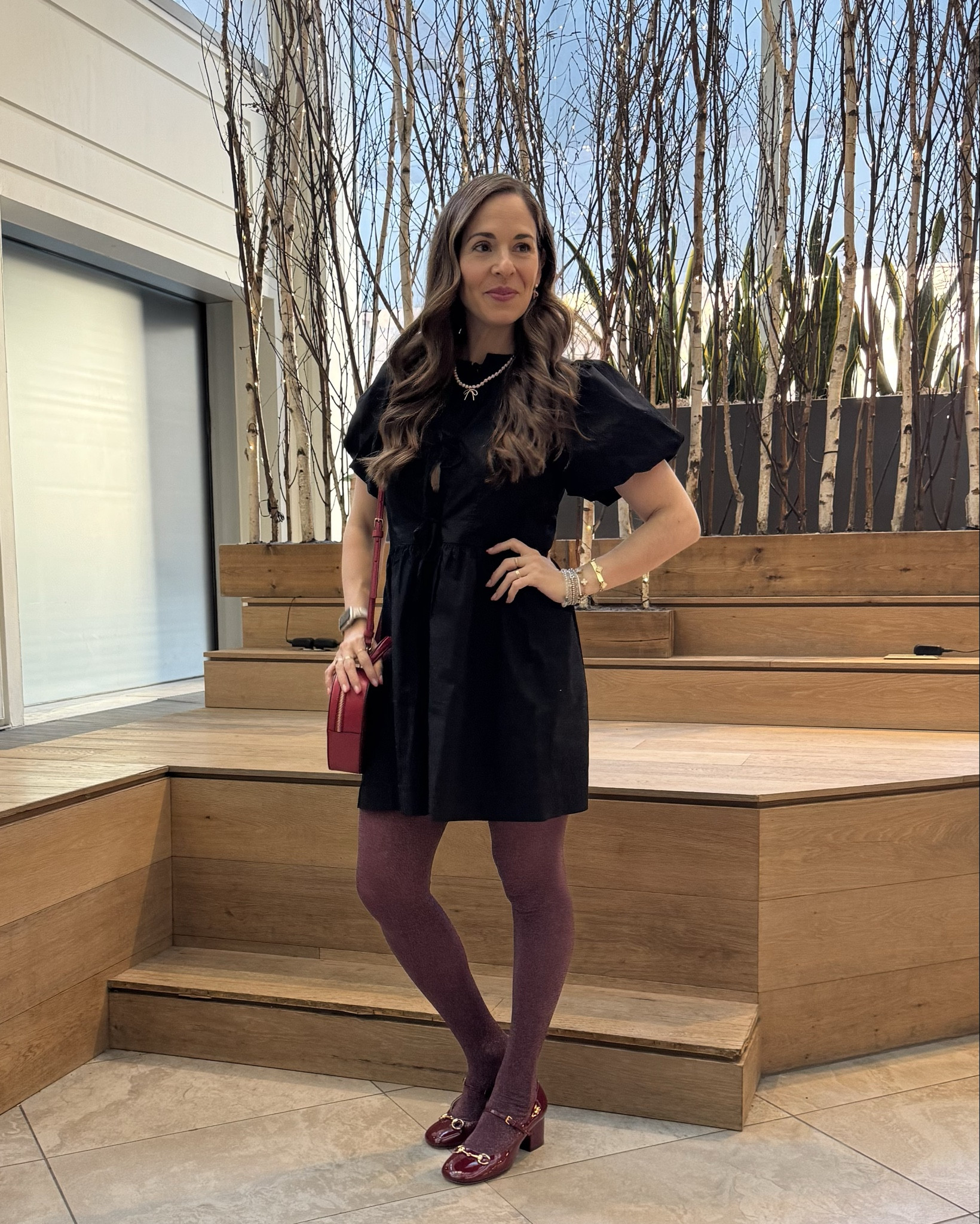 This dress is cotton with gorgeous bow details (comes in white and black) and is on clearance for under $20! Jump on it! Paired with glitter burgundy tights and my Gucci mary Jane shoes and red heart Kate Spade bag it made the perfect Valentines look! 💌💘❤️🎀✨

#LTKFindsUnder50 #LTKStyleTip #LTKItBag