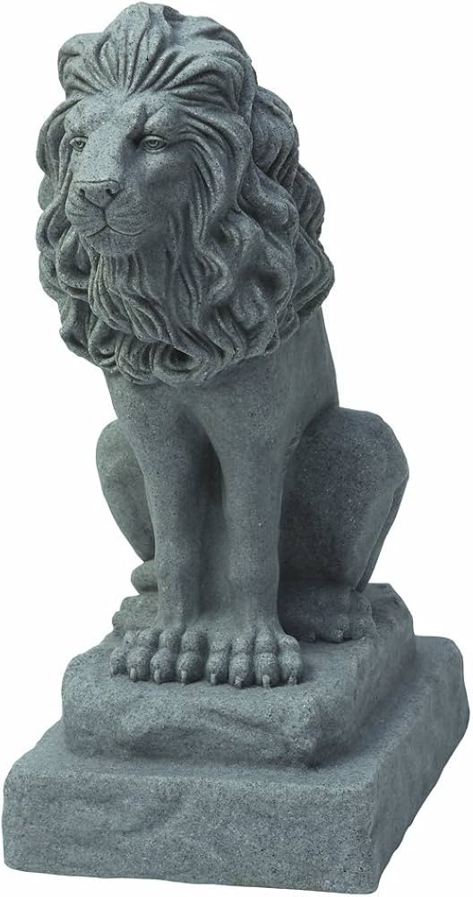EMSCO Group Guardian Lion Statue – Natural Granite Appearance – Made of Resin – Lightweight... | Amazon (US)