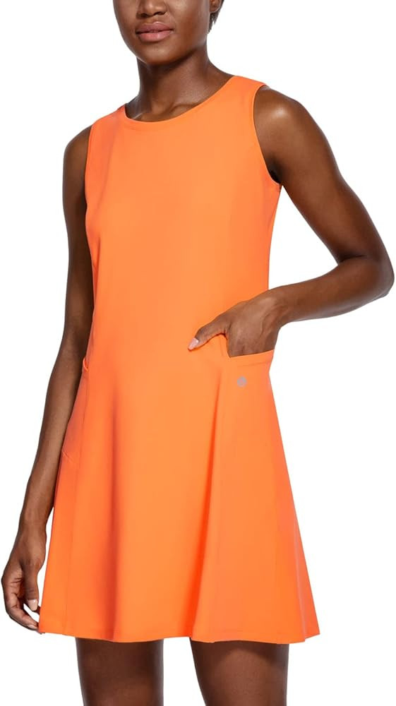 BALEAF Women's Tennis Golf Dress Sleeveless with Inner Shorts 4 Pockets for Exercise Workout | Amazon (US)