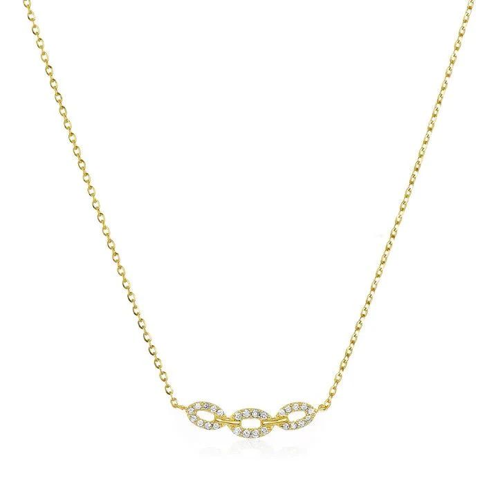 Small Diamond Chain Link Necklace | LINDSEY LEIGH JEWELRY
