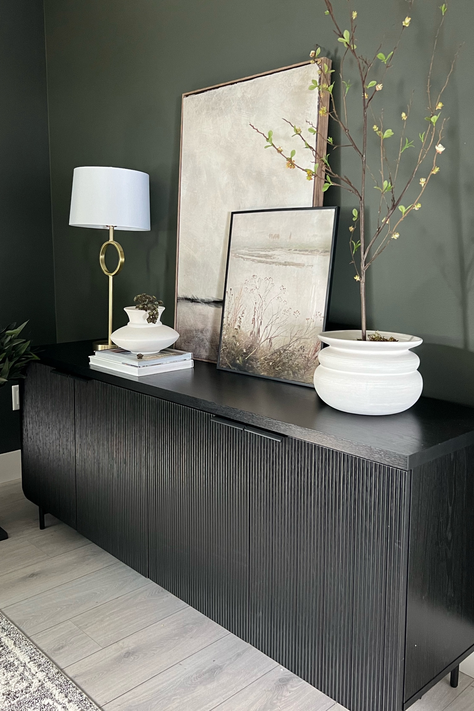 Moody sideboard: love the fluted front on this popular sideboard. It’s also available in a lighter oak color! And very affordable✨
Office decor, moody office space 

#LTKFamily #LTKHome