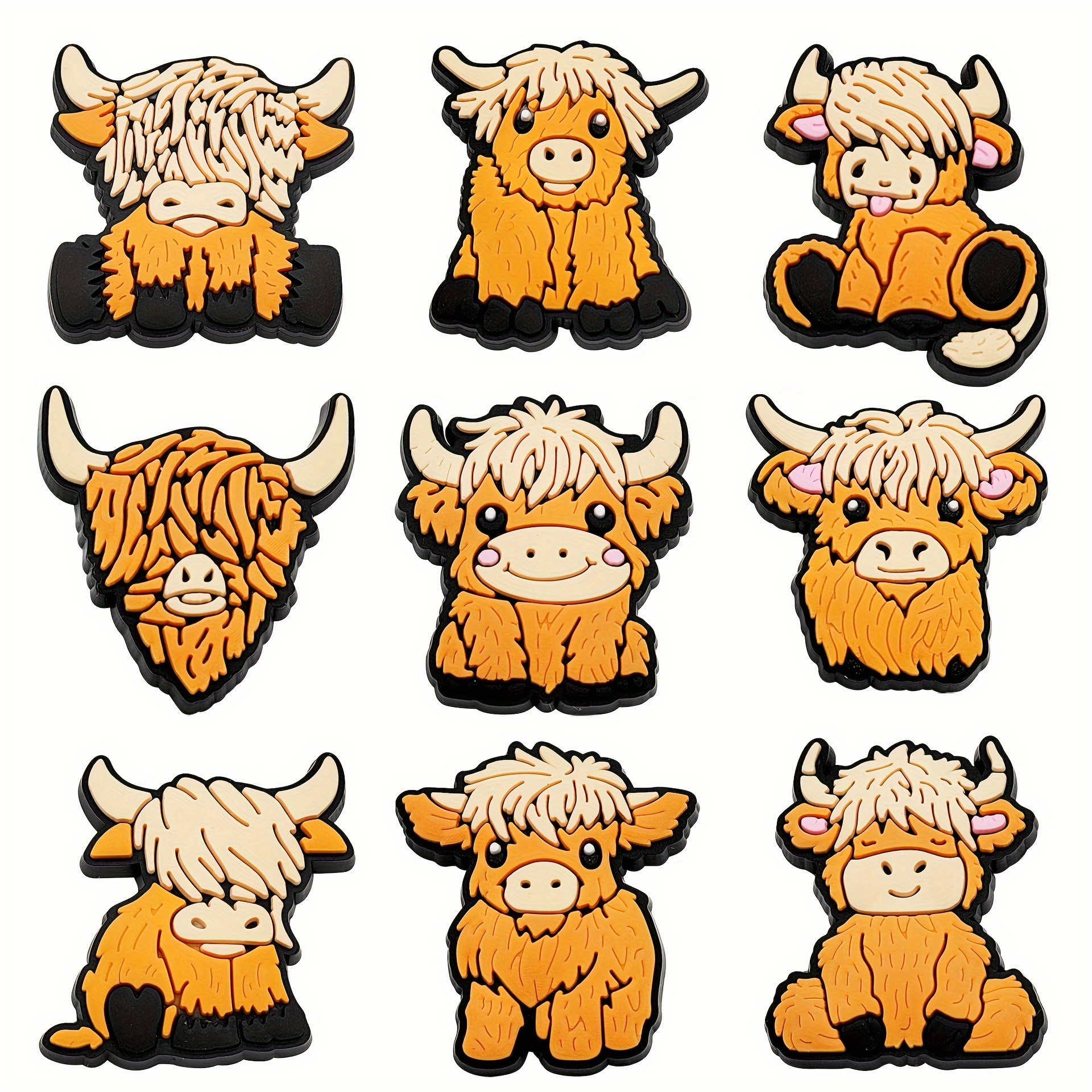 Highland Cow Shoe Charms Cute Animal Pvc Accessories Unisex - Temu | Temu Affiliate Program