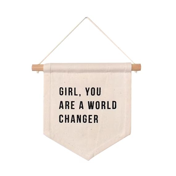 Girl You Are A World Changer  Mini Wall Hanging  Canvas Flag | Etsy | Etsy (US)