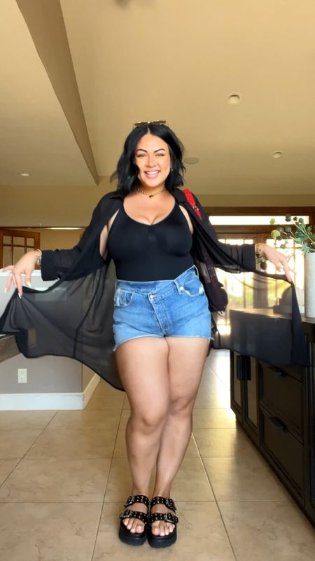 hi babies! this outfit was such a win for me. bodies fluctuate and i’m glad i finally made use of these old shorts that never fit. the bodysuit is luxmery and you can find the link in my bio on instagram @torii.block i’m wearing a size medium large

shorts are size 32
the textured top is size 1
the sandals are wide fit friendly and soooooo good 



#LTKStyleTip #LTKMidsize #LTKItBag