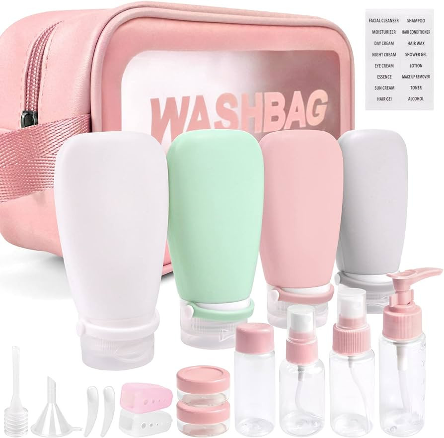 Noideeer 18 Pcs Travel Bottles for Toiletries Gym TSA Approved, Leak Proof with Bandage Silicone ... | Amazon (US)