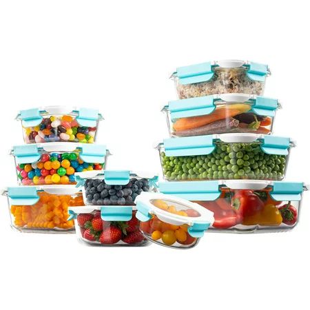 EatNeat 10 Pack Glass Food Storage Containers with Lids - Freezer to Oven to Table Deluxe Containers | Walmart (US)