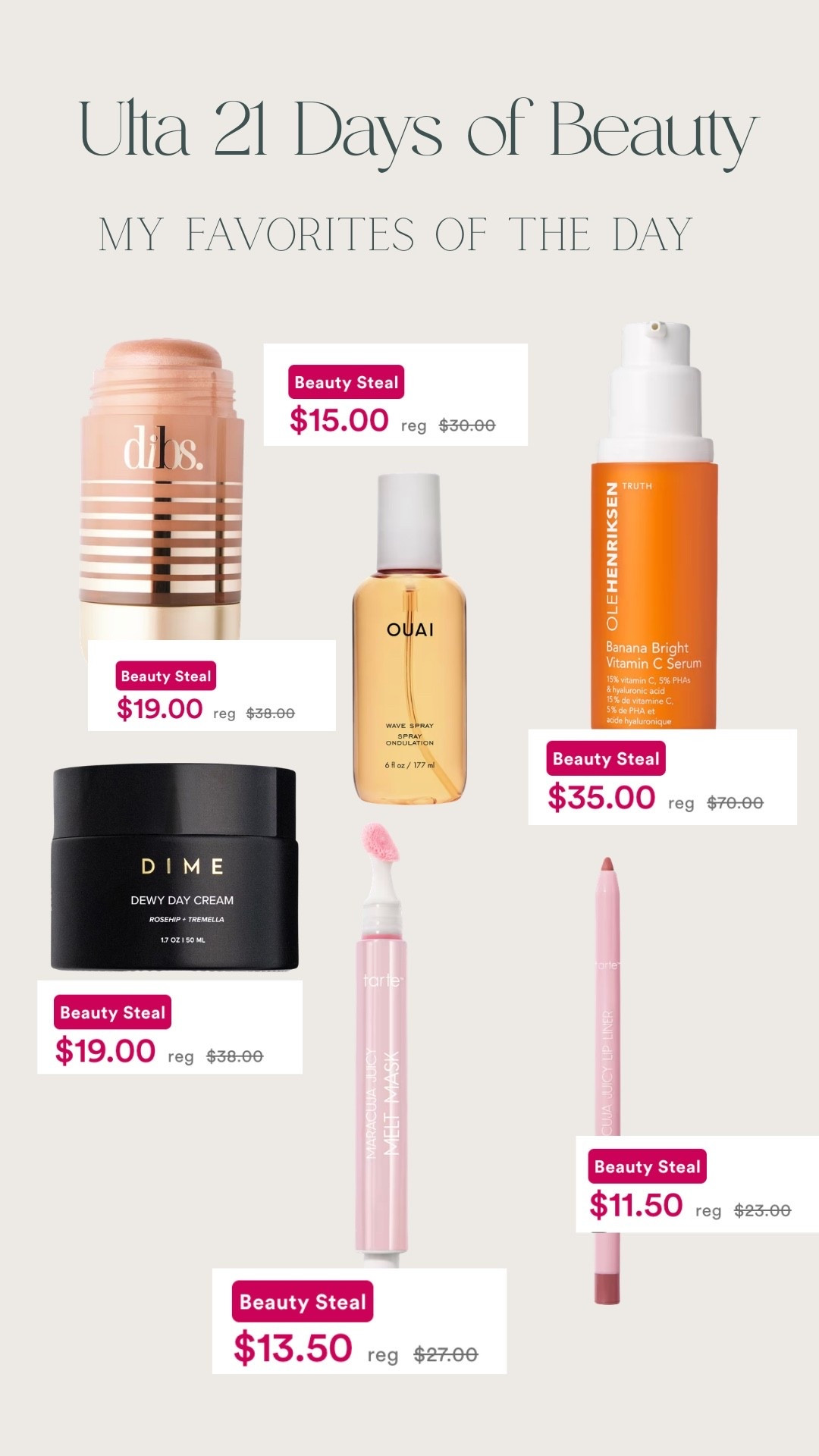 Ulta beauty sale starts today! 50% some of my favorite items! 