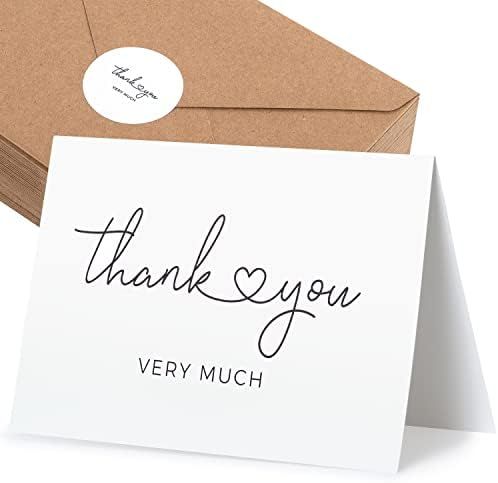 120 Thank You Cards to Express Gratitude – Wedding Thank You Cards with Envelopes & Stickers - For A | Amazon (US)