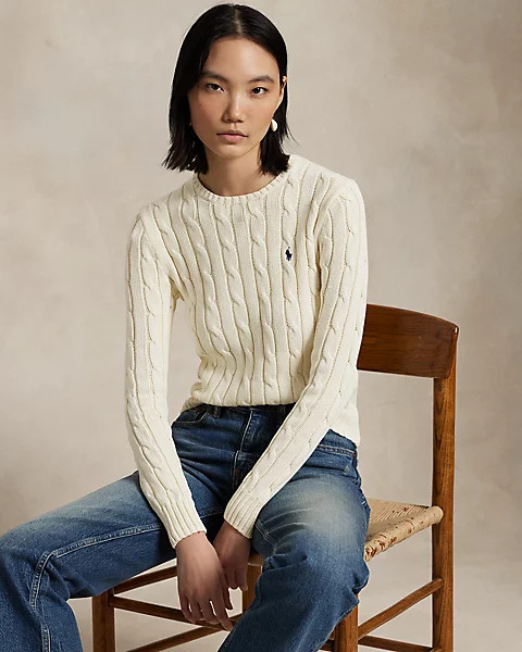 Cable-Knit Cotton Crewneck Jumper | Ralph Lauren (UK)