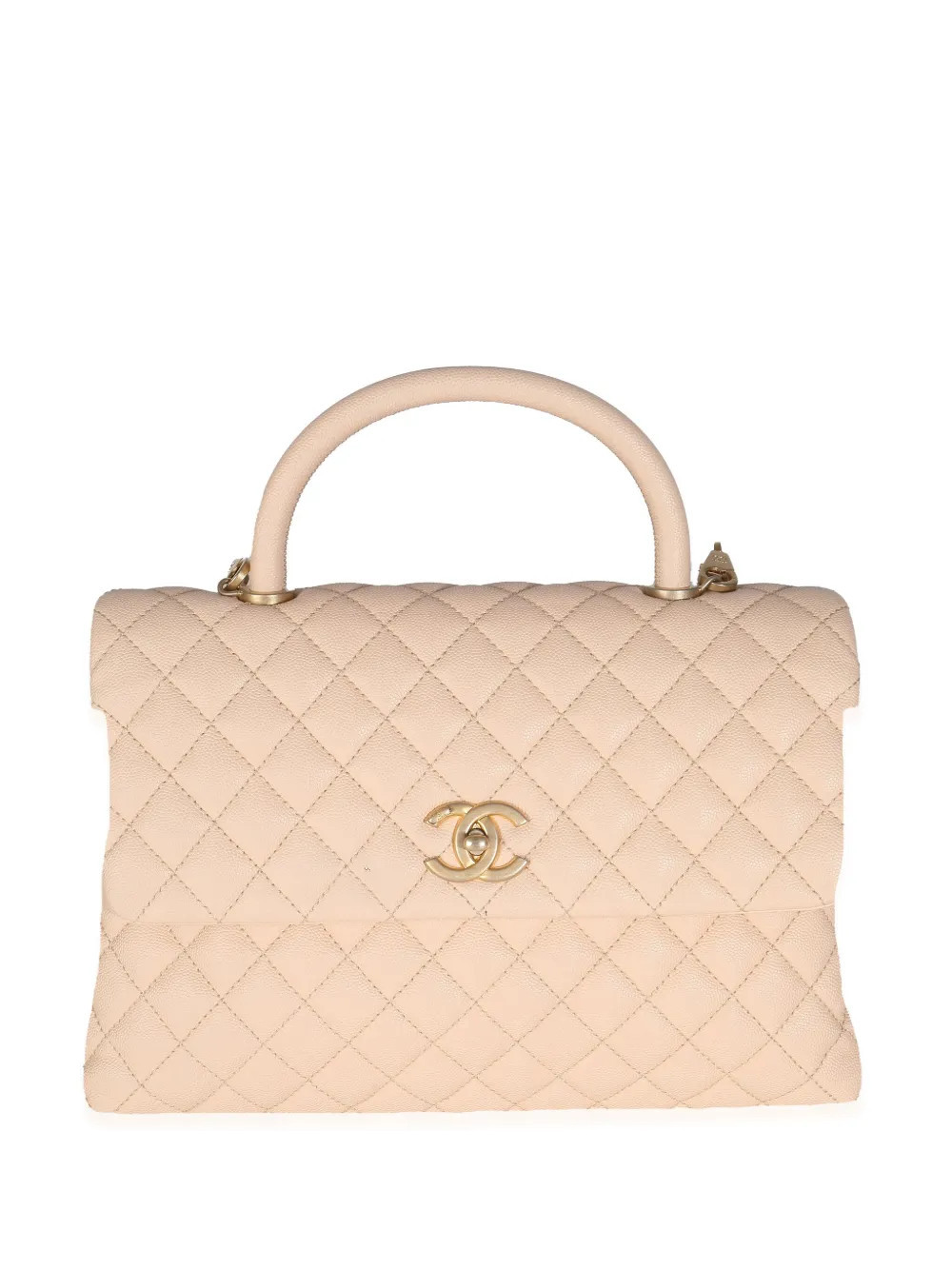 CHANEL Pre-Owned 2017-2018 medium Coco top handle bag - Neutrals | Farfetch Global