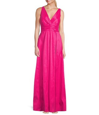 Alex Evenings Sleeveless V-Neck Stretch Taffeta A-Line Dress | Dillard's | Dillard's