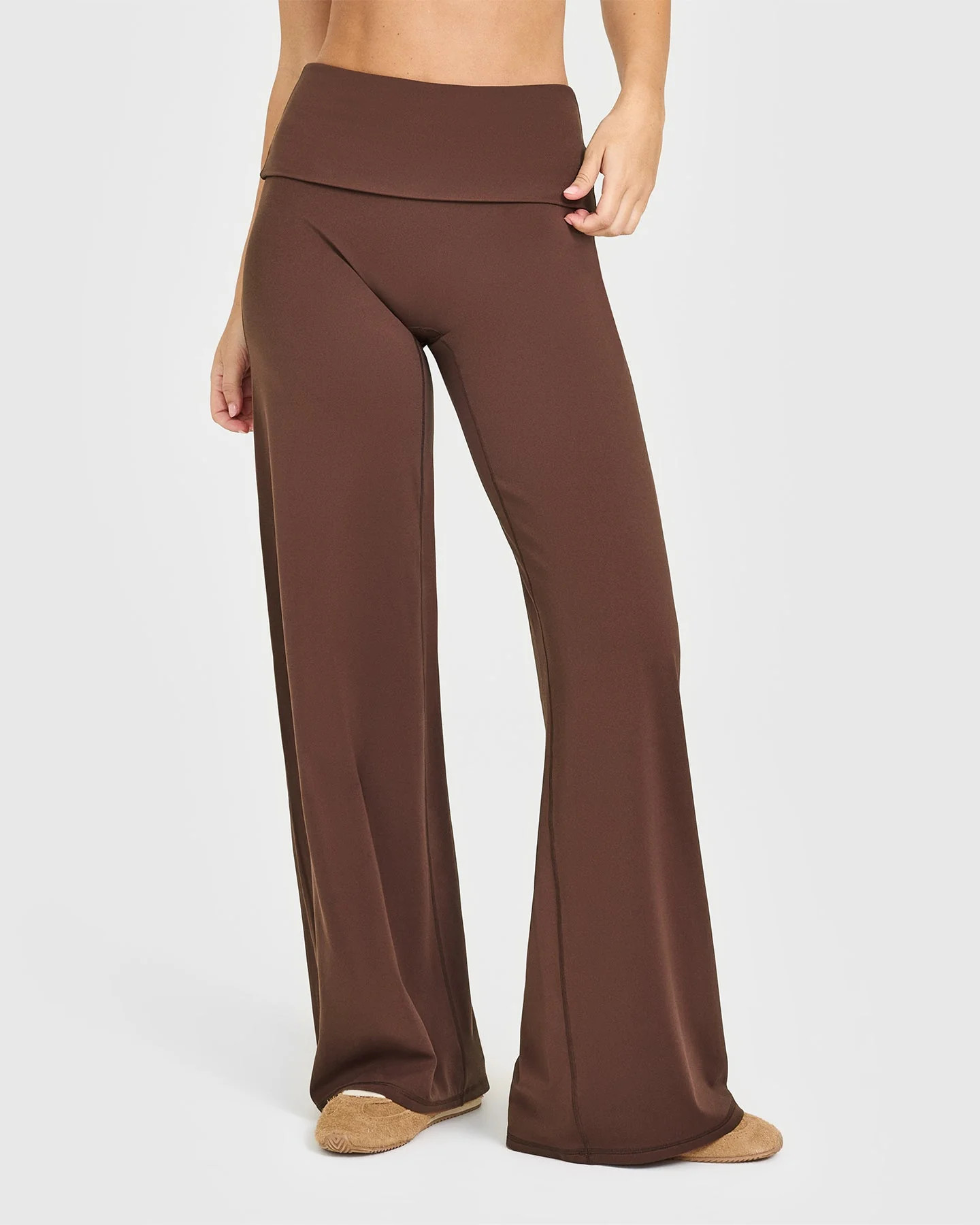 SoftMotion™ Fold Over Straight Leg Bottoms | Espresso Brown | Oner Active (UK / US)
