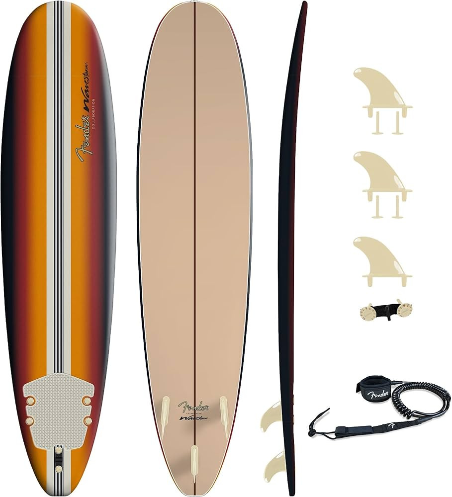 Fender x Wavestorm Collaboration 8ft Surfboard | Graphic top Deck with high Density Slick Bottom ... | Amazon (US)
