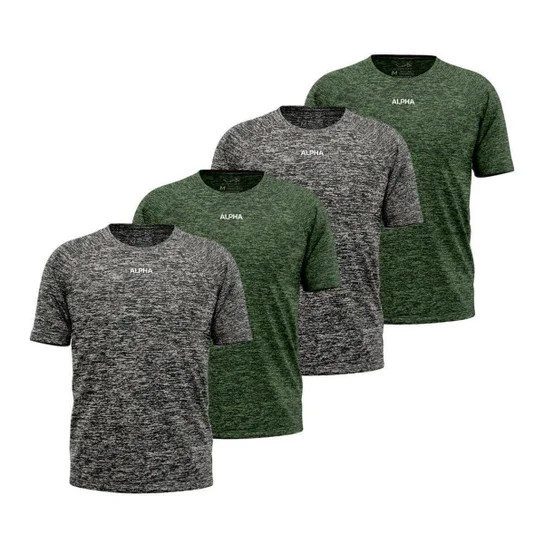 Kit 4 Camisetas Dry Alpha Co Masculina - Verde+Cinza | Netshoes (BR)
