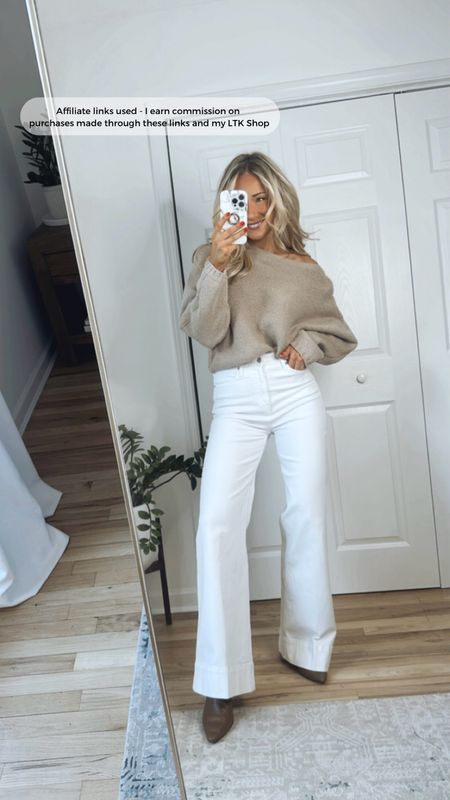 White jeans spring outfit idea!