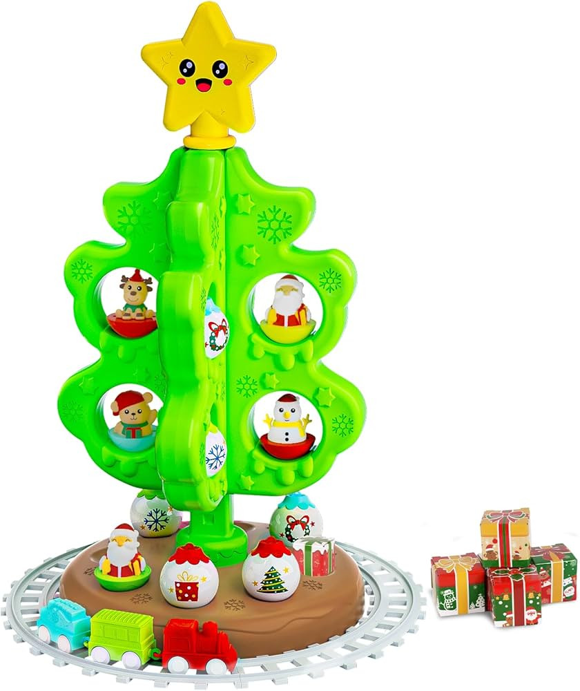 My First Christmas Tree for Toddlers: Kids Christmas Tree Toy Set with DIY Train Set&Tracks,18 Co... | Amazon (US)