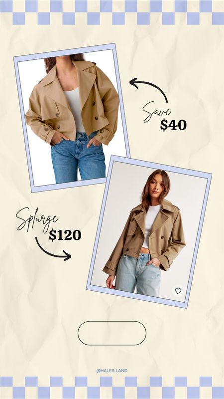 Cropped trench coat, save or splurge 

#LTKSeasonal #LTKstyletip #LTKfindsunder100