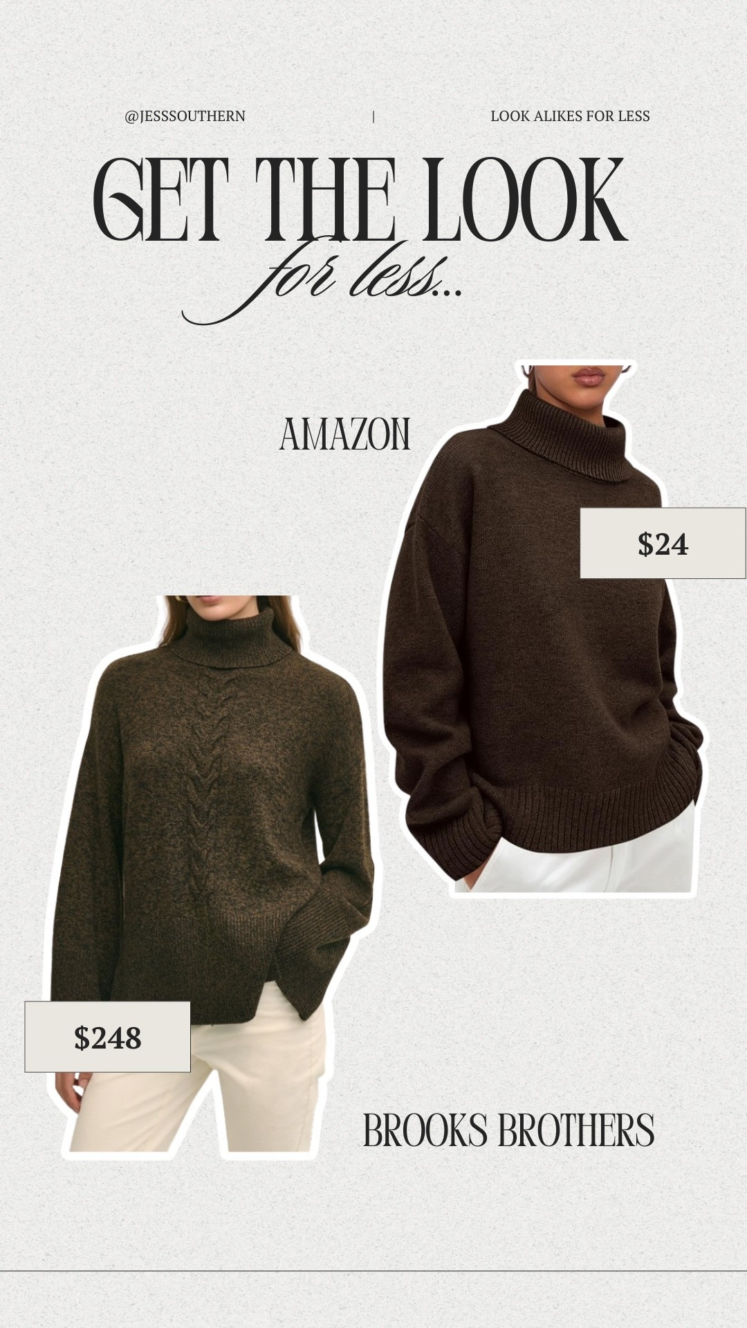 Shop the look for less 🤎
Found the perfect brown chunky sweater that looks $$$ but isn’t. Cozy, cute, and budget-friendly- my kind of win.

#LTKFinds #LookForLess #FallStyle

#LTKootd #LTKGiftGuide #LTKSeasonal