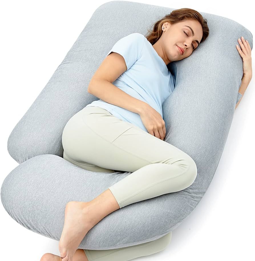 Momcozy Pregnancy Pillow with Cooling Cover, U-Shaped Full Body Maternity Pillow for Side Sleeper... | Amazon (US)