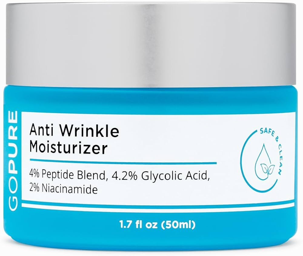 goPure Glyco-Peptide Anti Wrinkle Face Cream - Hyaluronic Acid Moisturizer for Face with Glycolic... | Amazon (US)