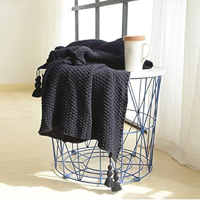 SILANON Cable Knit Throw Blanket with Tassel,Soft Cotton Throw Blanket for Couch Sofa Chair Bed,D... | Amazon (US)