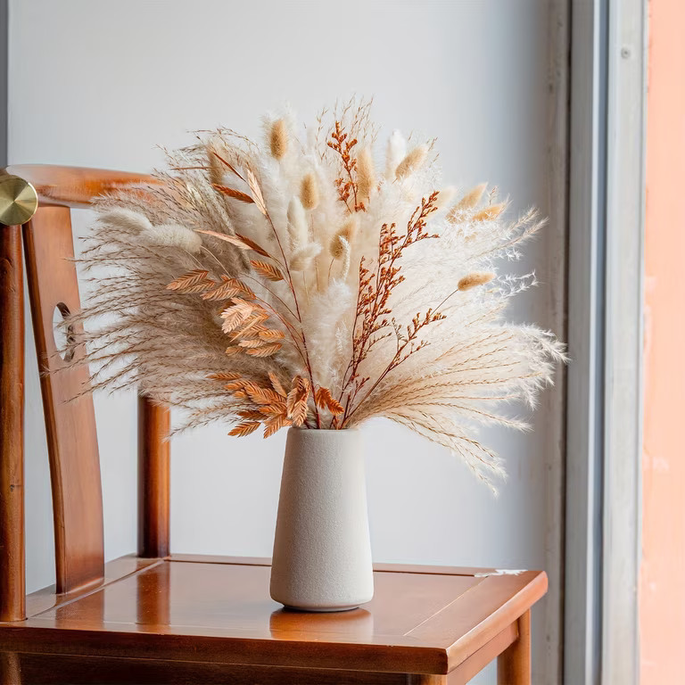 17 Inch 73Pcs Dried Pampas Grass Decorations Fluffy Pampas Grass Bouquet - Boho Home Decor Dried ... | Walmart (US)