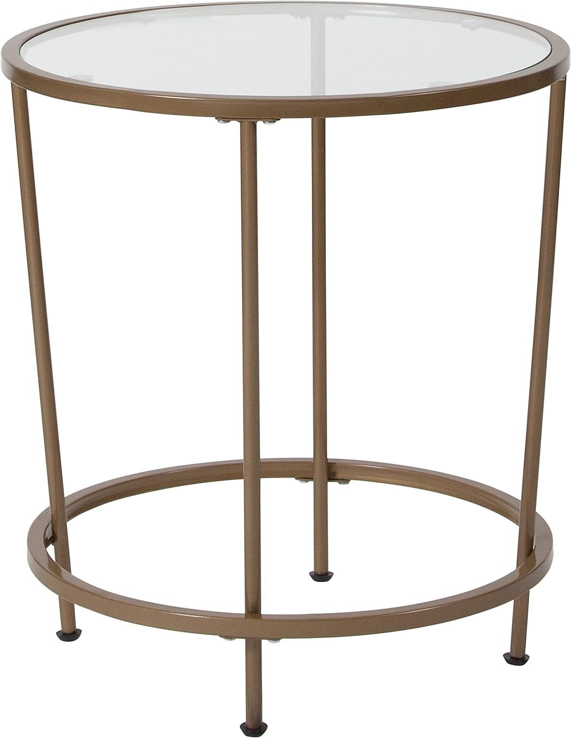 My Friendly Office MFO Jules Collection Glass End Table with Matte Gold Frame | Amazon (US)