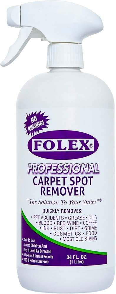 FOLEX Professional Carpet Cleaner Spray 34 oz, Spot Cleaner for Carpet and Upholstery, Pet Spot R... | Amazon (US)