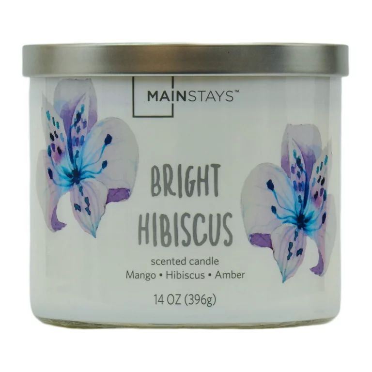 Mainstays Bright Hibiscus 3-Wick Candle, 14 Ounce | Walmart (US)